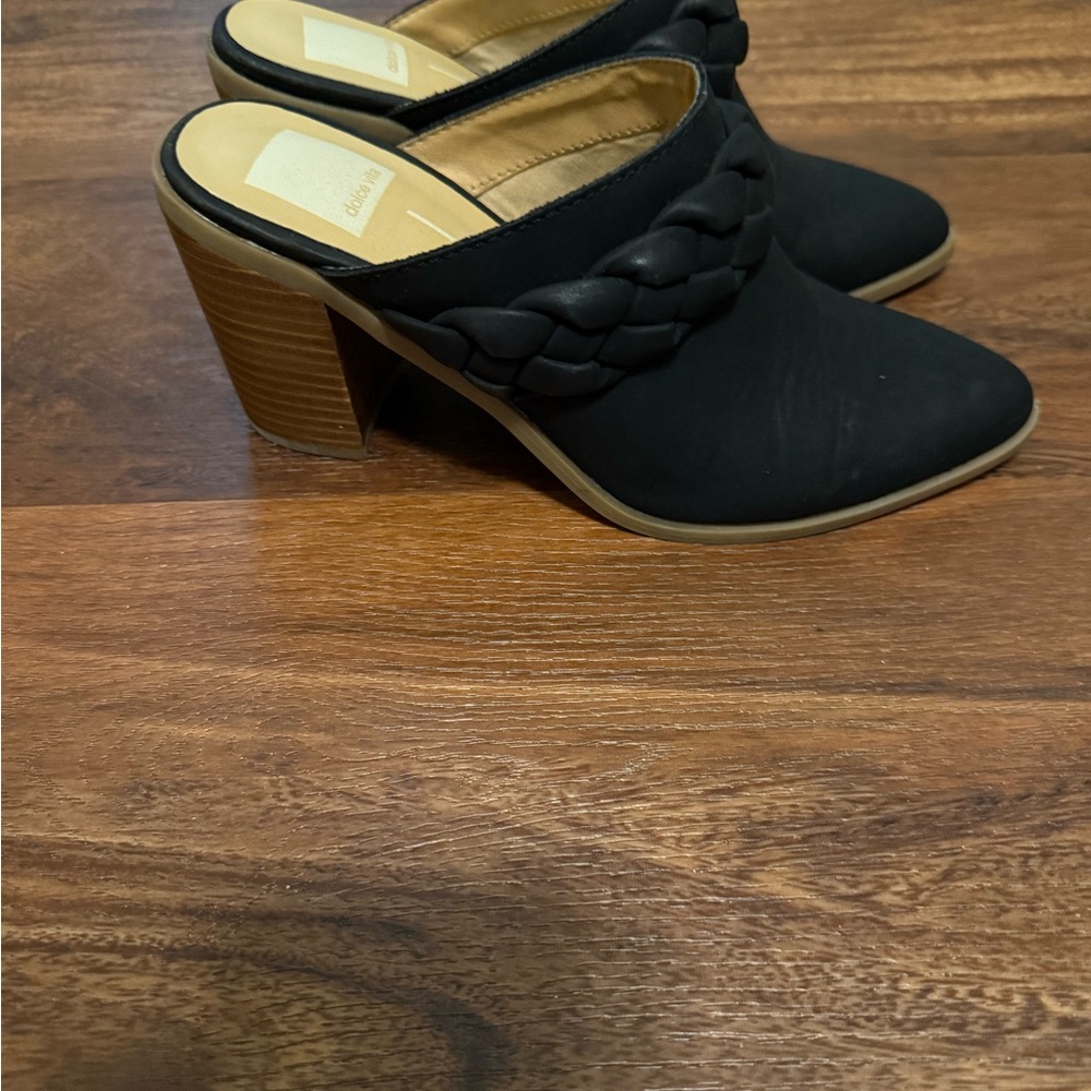 Dolce Vita Black Braided Slip on  Mules